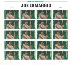 Joe Dimaggio U.S.  -  NDC Sheet of 20  -  Stamps Scott 4697