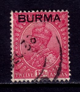 Burma - Scott #12 - Used - Pen on reverse, remnant gum - SCV $3.50