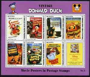 Guyana 1994 Disney's Vintage Donald Duck Movie Posters #3...