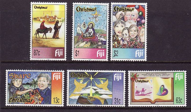 Fiji-Sc#867-72-Unused NH set-Christmas-1999-please note that there is a  spot of
