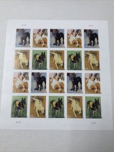 Dogs at Work Sheet of Twenty 65 Cent Postage Stamps Scott 4604-07