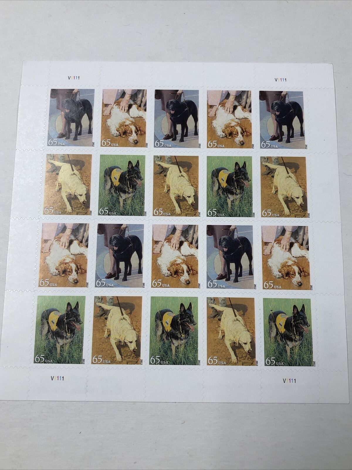 Dogs at Work Sheet of Twenty 65 Cent Postage Stamps Scott 4604-07 ...