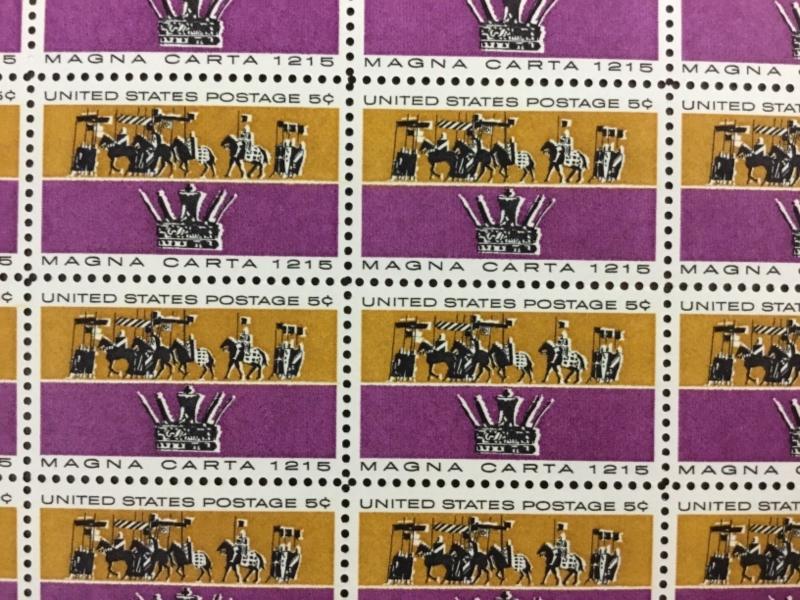 {BJ stamps}  #1265 MNH    5 cent sheet of 50.   Magna Carta.    Issued in 1965