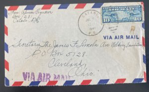 1941 Cataño Puerto Rico Airmail Cover To Cleveland OH Usa