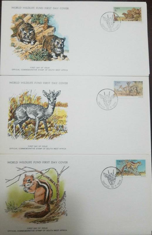 L) 1976 SOUTH WEST AFRICA, NATURE, ANIMALS, WOMBATS MADOQUA, DICDICS, CHIPMUNK 