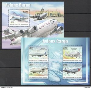 2012 Central Africa Transport Aviation Avions Cargo Aircrafts Bl+Kb ** Ca849