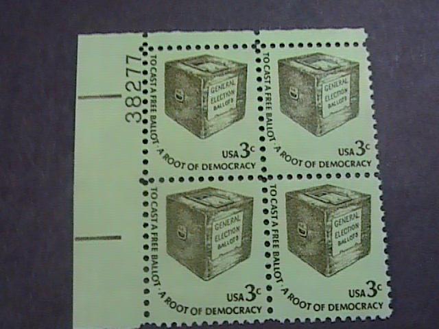 U.S.# 1584-MINT/NEVER HINGED---UL- PLATE # BLOCK 4-AMERICANA SERIES-1977