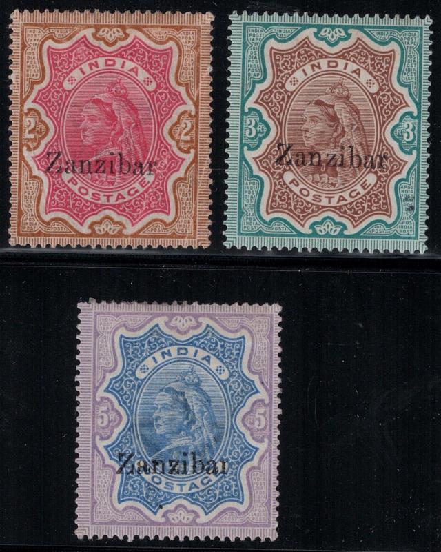 Zanzibar 1895-1896 SC 14-16 H/LH CV $325.00