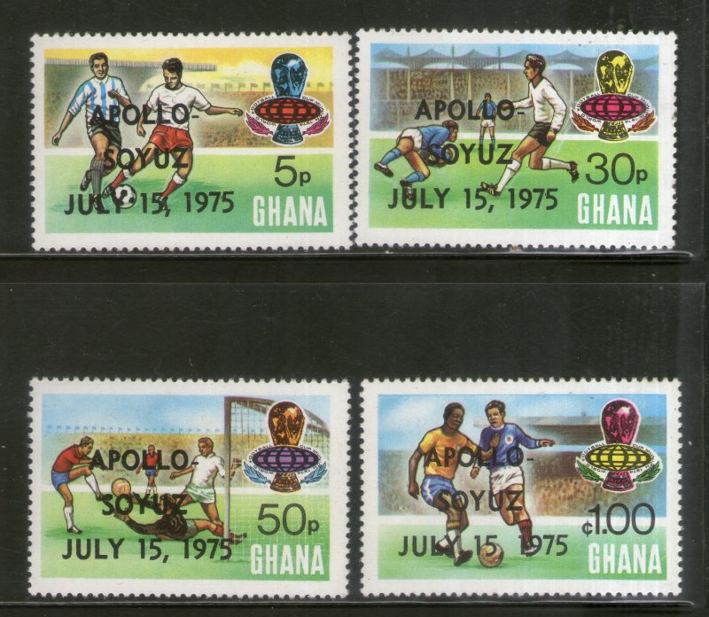 Ghana 1975 Football Apollo Soyuz Space Flight Sc 549-52 MNH # 1063