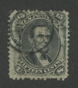 1868 US Stamp #91 15c Used Average E. Grill Catalogue Value $600