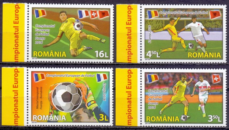 Romania. 2016. 7081-84. Football. MNH.