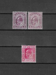 CEYLON 1908 SG 289/91 MINT Cat £21