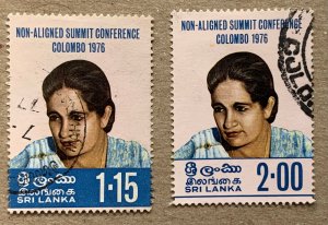 Sri Lanka 1976 Non-Aligned Conference, used. Scott 511-512, CV $1.10. SG 630-631