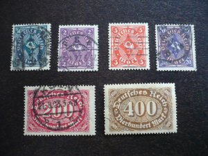 Stamps - Germany - Scott# 184-186,191,200,202 - Used Partial Set of 6 Stamps