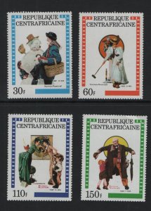 Central African Republic #506-509  MNH 1982 Norman Rockwell illustrations