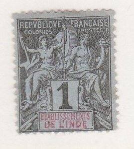 FRENCH INDIA #1 MINT HINGED