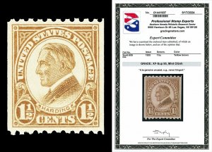 Scott 605 1925 1½c Harding Coil Mint Single Graded XF-Sup 95 NH with PSE CERT