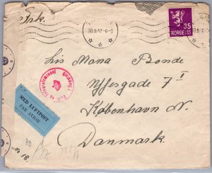1942 Trondheim Norway WW2 Prisoner of War POW Camp Leader Cover to Denmark