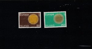 Iceland  Scott#  420-421  Used  (1970 Europa)