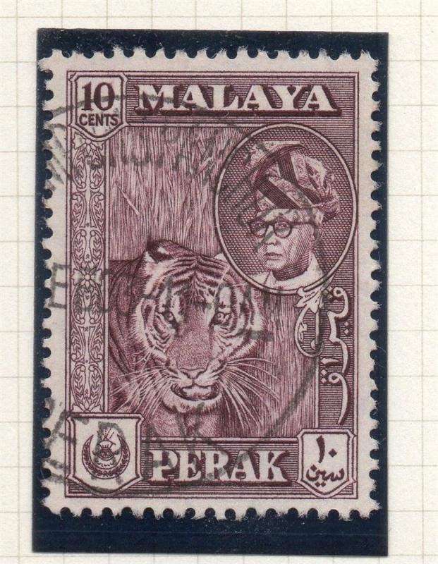 Perak Malaya 1957-65 Early Sultan Issue Fine Used 10c. Kampong Panchor 119988