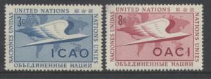 31-32 United Nations 1955 Civil Aviation MNH