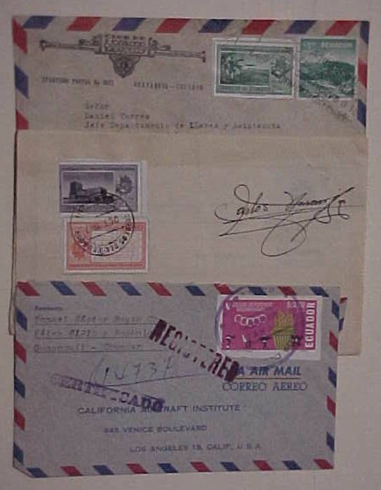 ECUADOR  IMPERF on 4 DIFF. COVERS 1954-1968 