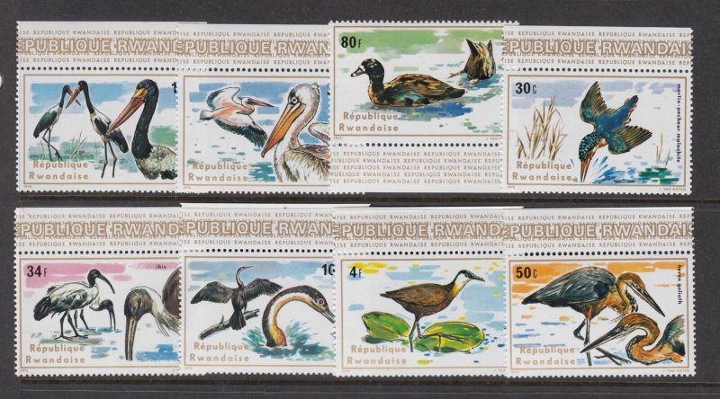 Rwanda Sc 652-59 NH SET of 1975 - Birds