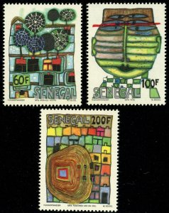 Senegal #512-514 Hundertwasser Paintings Art Postage Africa Stamps 1979 Mint NH 