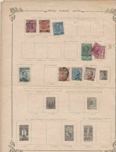 Italy Stamps on Album Page ref R 18952