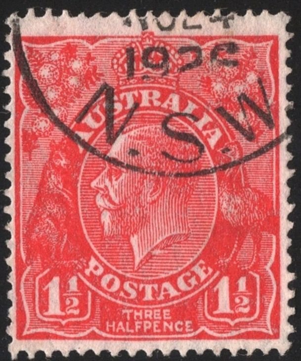 Australia SC#68 1½d King George V (1927) Used