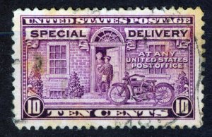 USA, Special Delivery, 1927, 10¢ Red Lilac Scott E15a, NG, USED