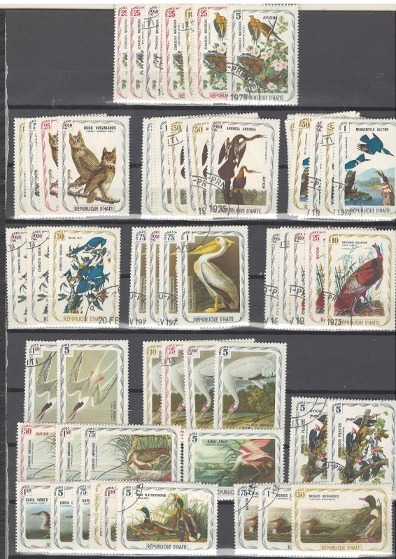 COLLECTION LOT # 2508 HAITI 62 AUDUBON STAMPS 1975 CLEARANCE 3 SCAN