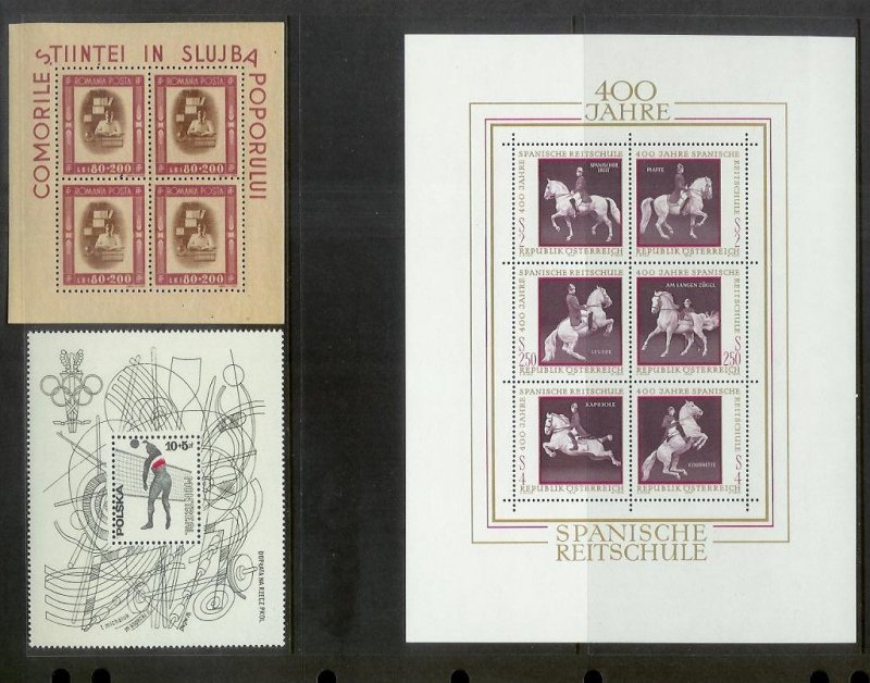 WORLDWIDE (190) Souvenir Sheets & Mini-Sheets ALL Mint Never Hinged