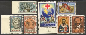 Greece Scott 657-63 MNHOG - 1959 Red Cross Centennial Set - SCV $14.45