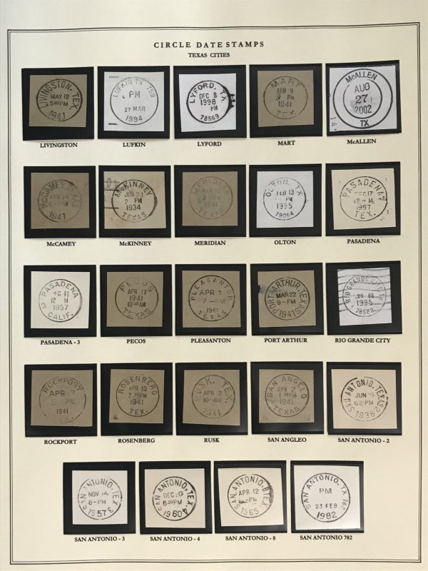 US Circular Date Stamp Collection (Odd/Boys/Girls/Double Town/Port/City/State)