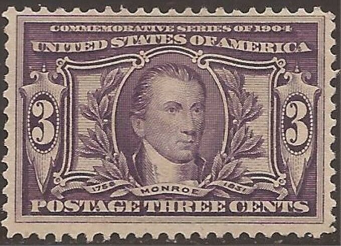 US Stamp - 1904 3c Louisiana Purchase - MHR Stamp - Scott #325