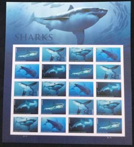 US #5223-5227 MNH Pane of 20 Sharks