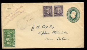 ?NORTH HEAD, N.B. Keyhole Registration handstamp 1927 cover Canada