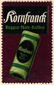 Vintage Germany Poster Stamp Kornfranck Rye Malt Coffee