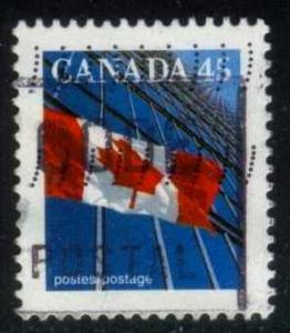 Canada #1361c Flag and Building, used (0.25)