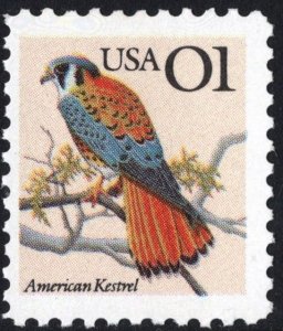 SC#2476 1¢ American Kestrel Single (1991) MNH