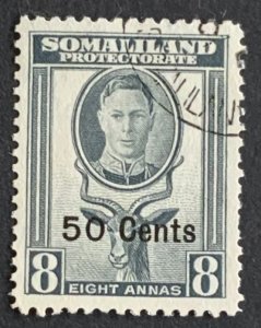 SOMALILAND PROTECTORATE 1951 DEFINITIVE 50 cents SG130FINE USED