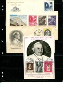 Vatican 1958/59 - 8 FDC , card  unaddressed VF 