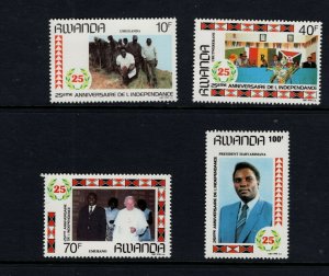 Rwanda #1283-86  (1987 25th anniversary of Independence set) VFMNH CV $8.60