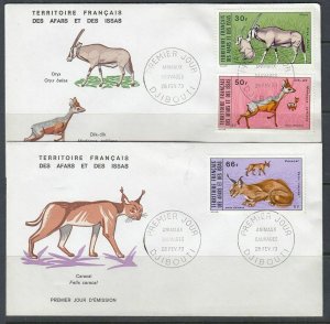 Afars & Issas Scott C74-6 FDC - Wild Animals