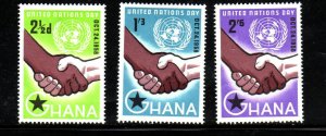 GHANA #36-38  1958  U.N  DAY    MINT  VF NH  O.G