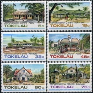 TOKELAU 1986 - Scott# 120-5 Buildings Set of 6 NH