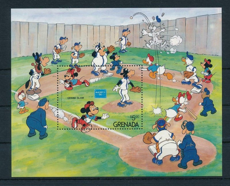 [22517] Grenada 1986 Disney Characters play baseball MNH 