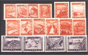 Austria 1947  Scott #500-15 MNH (CV 77.80)