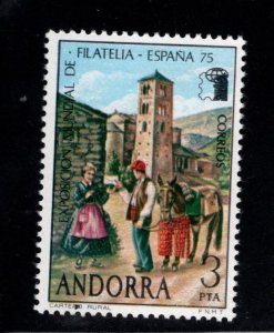 Andorra  (Spanish) Scott 86 MH* Donkey in Trousers stamp